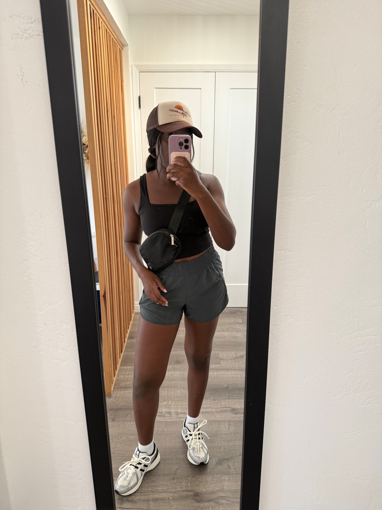 Tank: medium 
Shorts: small 
Shoes: 9.5 (I always go up a half size for fitness shoes) 
