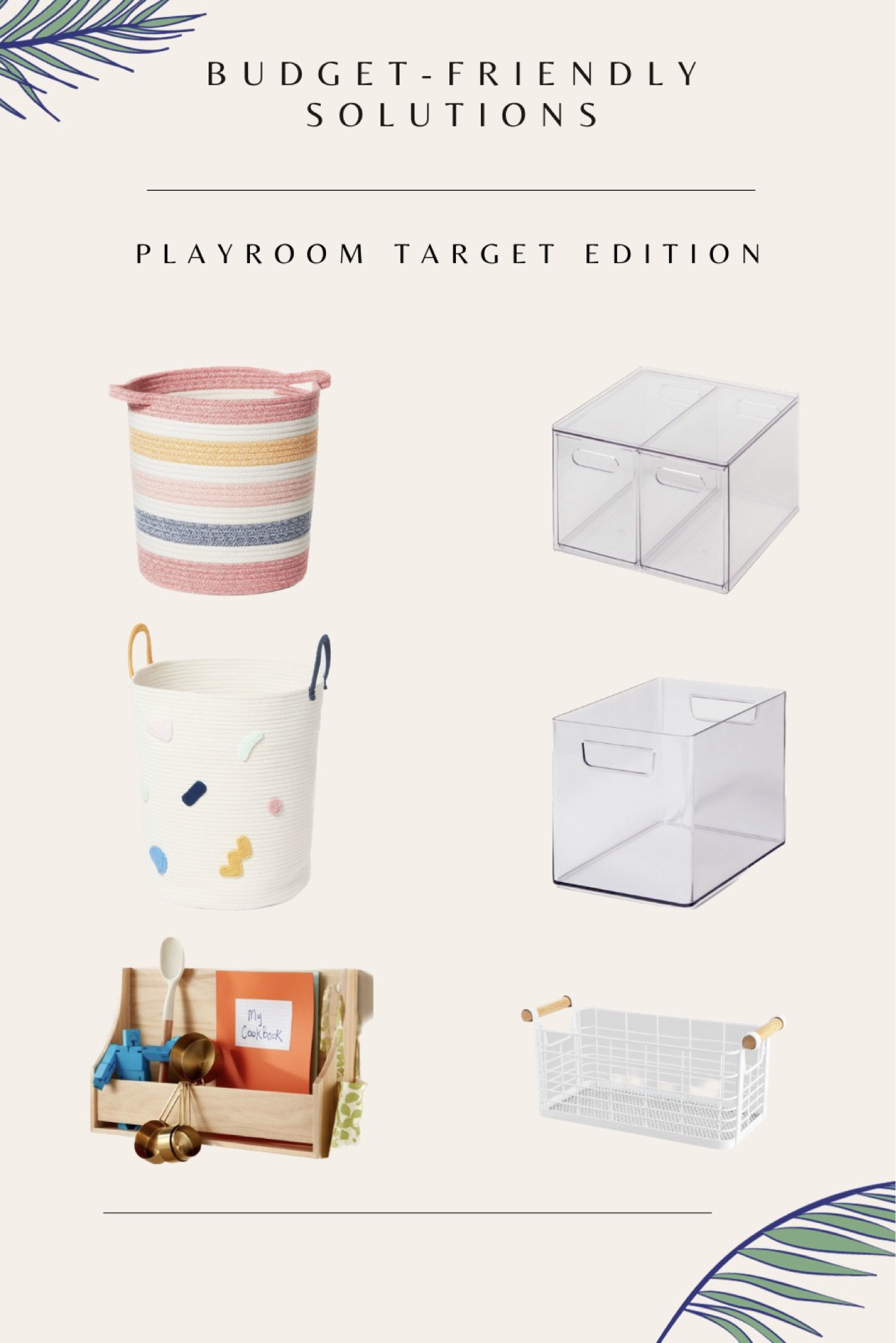 Budget-friendly solutions. Playroom Target Edition✨ Color Block Coiled Rope Floor Kids' Storage Basket - Pillowfort. Striped Coiled Rope Kids' Storage Bin - Pillowfort. All Purpose 2 Drawer Storage Clear - Brightroom. Bathroom Organizer Bin with Handles Clear - Brightroom. Kids'Book Shelf - Pillowfort. Rectangular Wire Natural Wood Handles Basket - Brightroom.

#LTKfamily #LTKhome #LTKkids