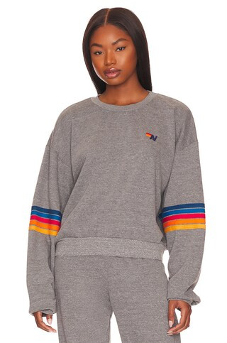 Aviator Nation Rainbow Stitch Sweatshirt in Heather from Revolve.com | Revolve Clothing (Global)