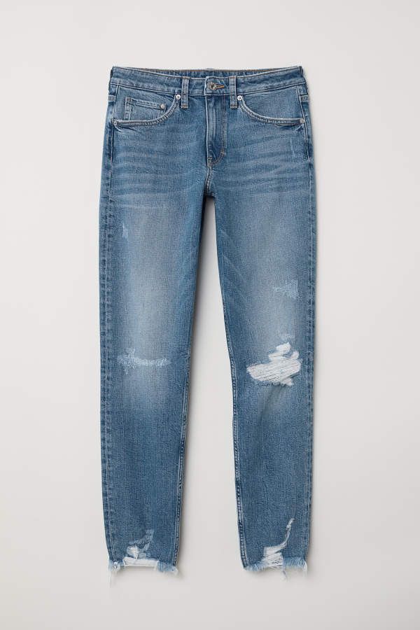 H & M - Girlfriend Regular Jeans - Hellblau - Damen | H&M (DE, AT, CH, NL, FI)