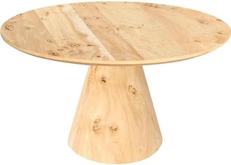Meridian Furniture Linette Collection Mid Century Modern Solid Burl Wood Dining Table, 52" W x 52... | Amazon (US)