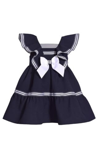 Bonnie Jean Girl's Nautical Sailor Outfit Dress - for Baby, Infant and Toddler Girls, Navy Bow, 3-6 Months | Amazon (US)