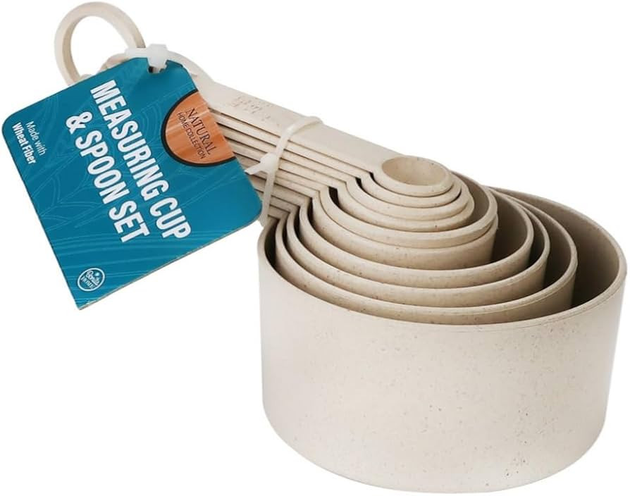 10 pcs Wheat Straw Measuring Cups and Spoons Set, Made of Natural Wheat Straw Fiber and Food Grad... | Amazon (US)