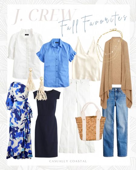End of summer transition to Fall, all from J.Crew! Shop up to 50% off select fall styles, plus an additional 50% off select sale styles! 
- 
Fall fashion, Fall style, fall Transition clothes, warm climate style, wide leg denim, wide leg pants, ruffle top, one shoulder dress, fall wedding guest dresses, career dress, work dress, business style, cashmere wrap, pickleball set, pearl tassel earrings, dainty necklace, gold accessories, layered necklace, gold plated jewelry. casually coastal, preppy style, classic style, J.Crew fall fashion, woven tote bag, business meeting dress, classic work style, tassel earrings, straight leg jeans, wide leg trousers, cozy wrap, job interview dresses, fall blouses

#LTKworkwear #LTKfindsunder100 #LTKfindsunder50