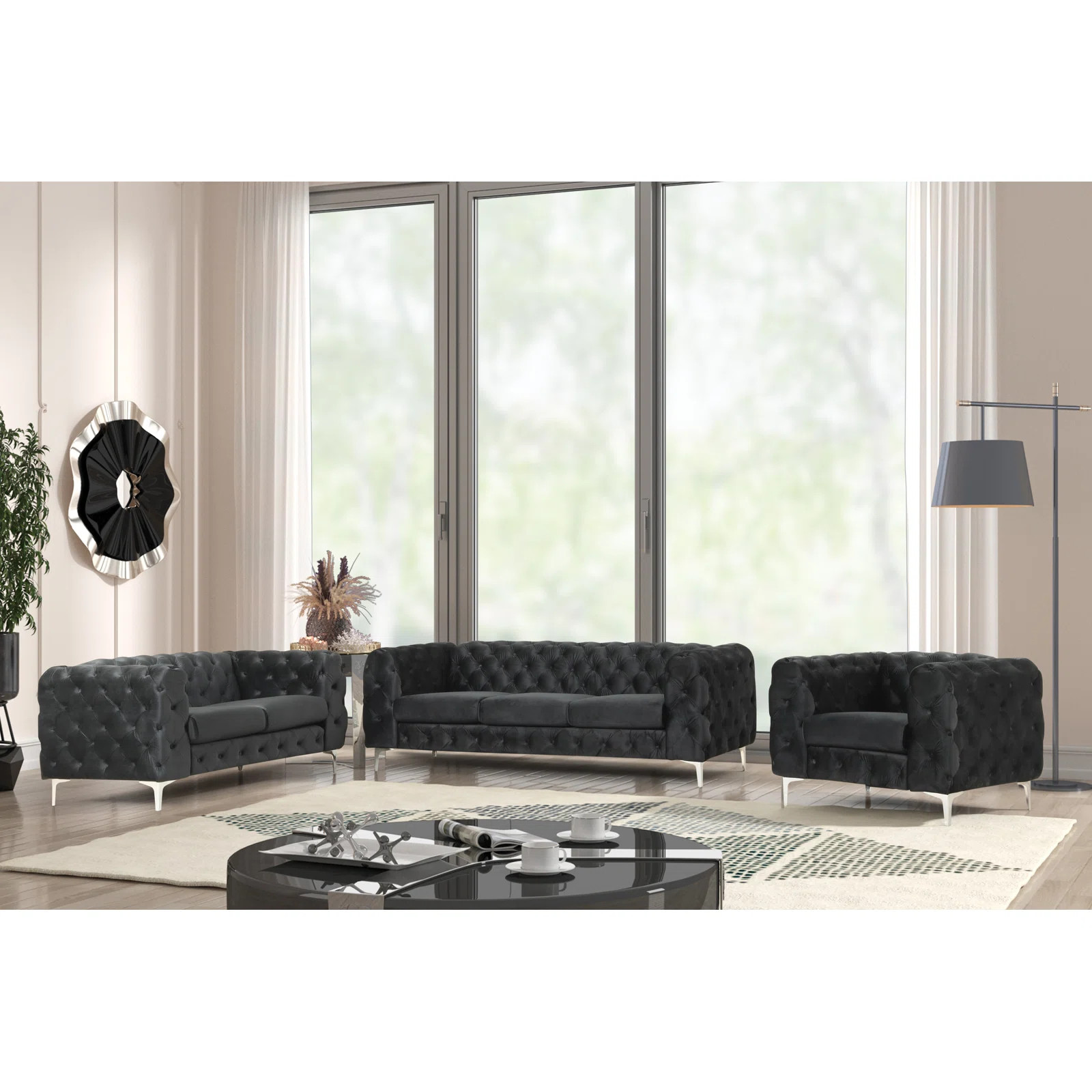 Godeus 3 - Piece Velvet Living Room Set | Wayfair North America