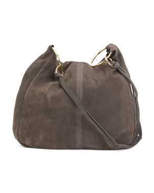 Made In Italy Suede Satchel Hobo With Rings | Handbags | Marshalls | Marshalls