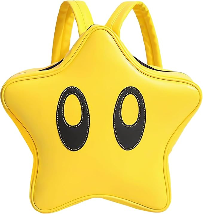 Cute Cartoon 3D Yellow Star Backpack Y2K Lightweight Waterproof Bookbag Daypack | Amazon (US)
