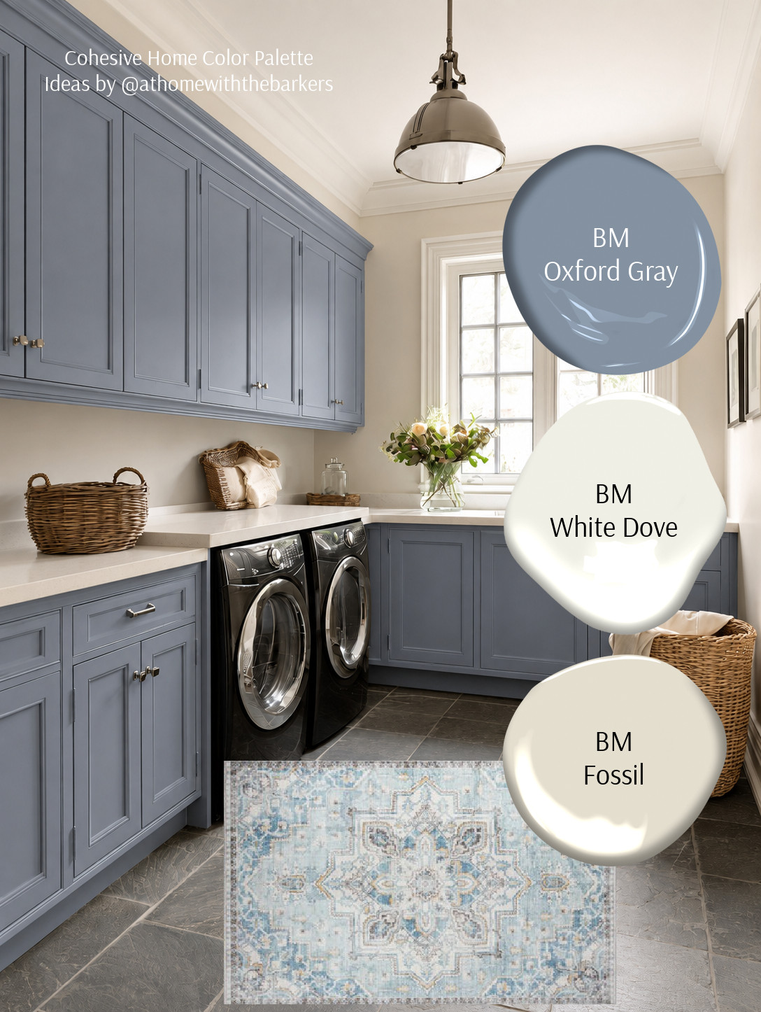 Blue painted cabinets, laundry room decor 

 #LTKHome #LTKSaleAlert