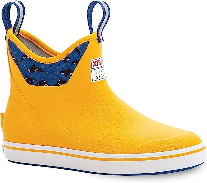 XTRATUF 6" SALMON SISTERS ANKLE DECK BOOT- WOMEN’S Yellow/Celestial Sea (XWAB-802) | Amazon (US)