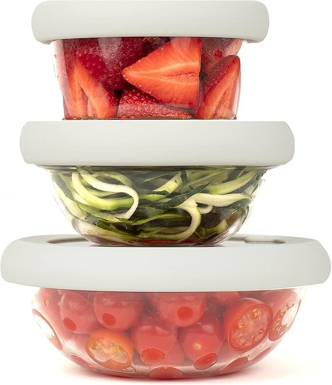 Food Huggers Replacement Lids for Glass Storage Containers Silicone & Glass Lids that Don’t Cra... | Amazon (US)