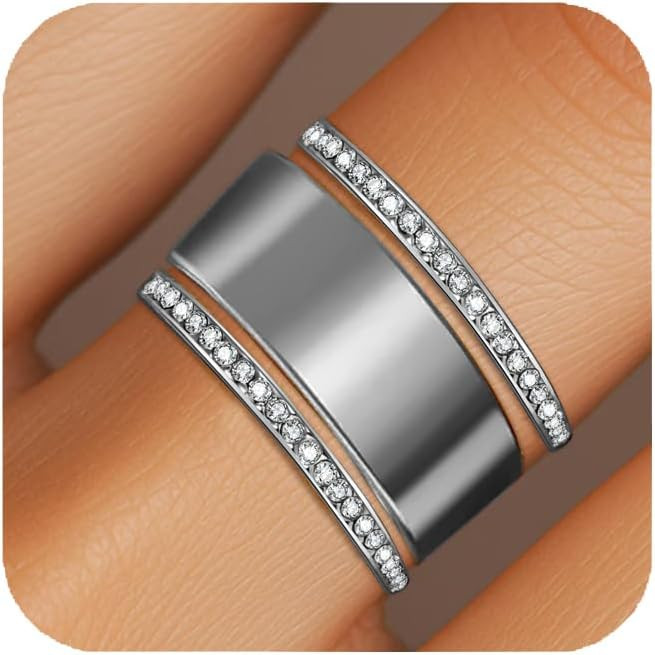 2-Pack 14K Gold Plated Stacking Rings for Oura Ring Gen 4/Gen 3, Cubic Zirconia Simulated oura ri... | Amazon (US)