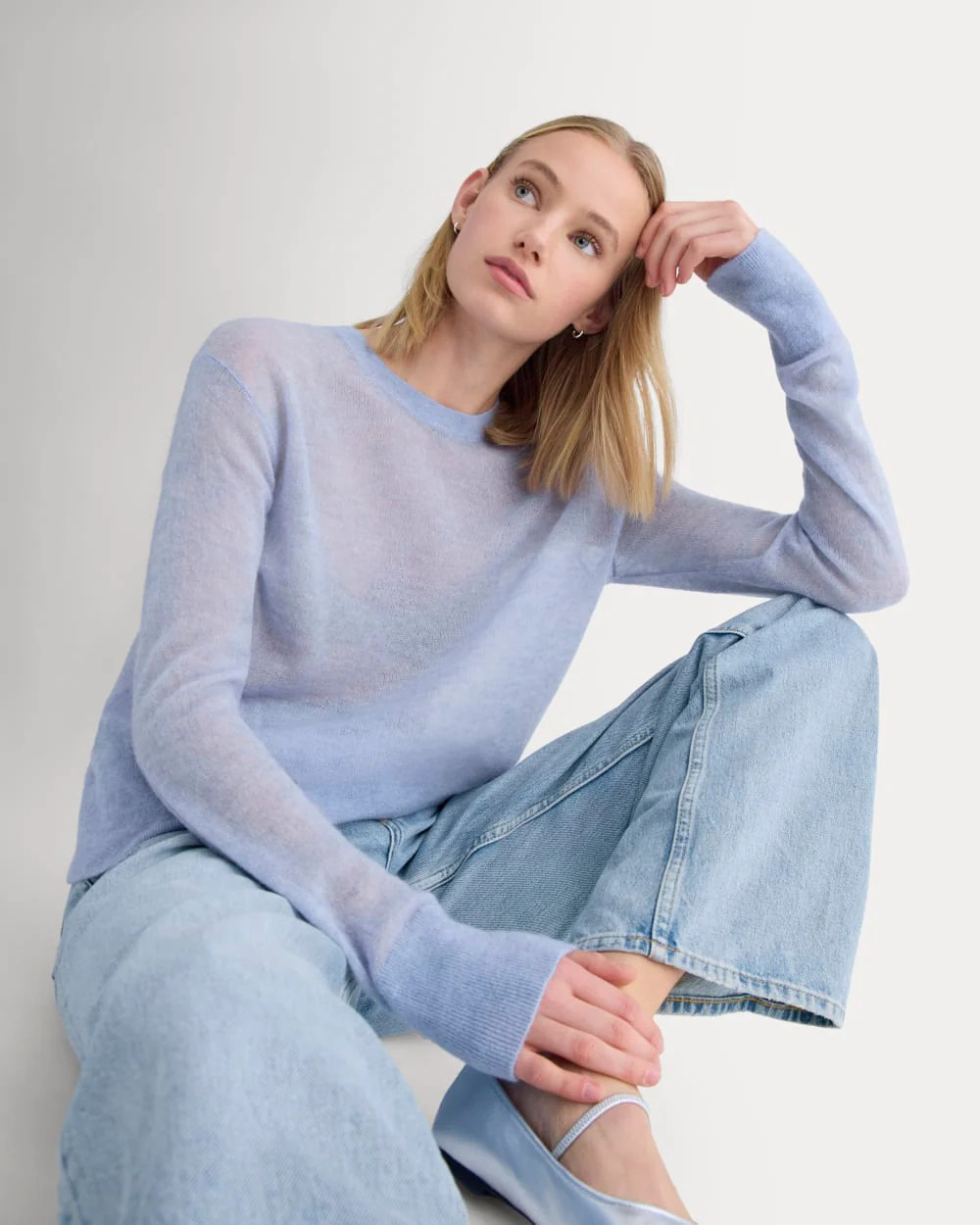 The Air Alpaca™ Relaxed Crew Top | Soft Blue | Everlane