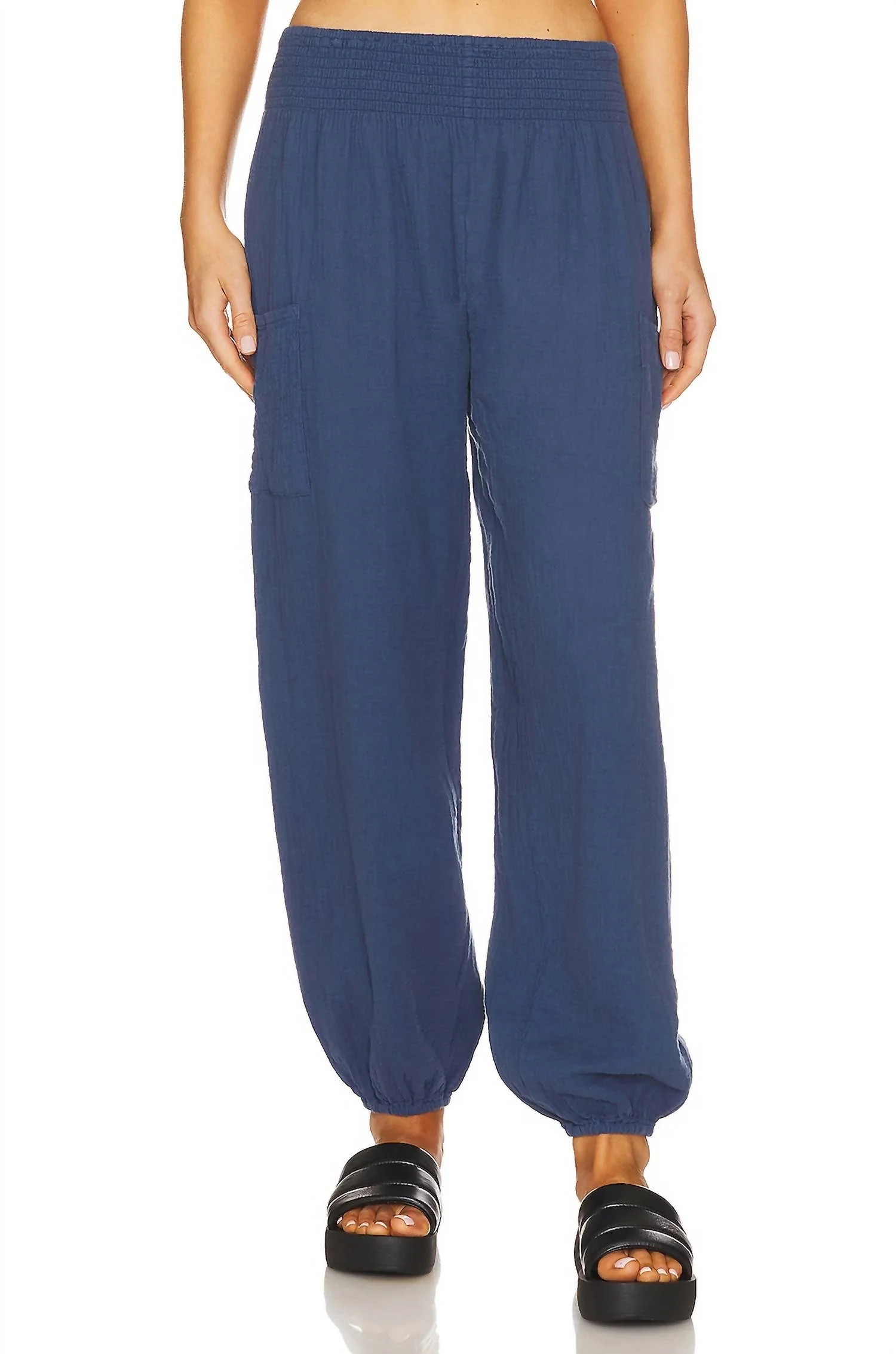 Drawstring Jogger Pants In Navy | Shop Simon