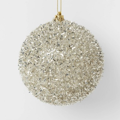 Tinsel Ball Christmas Tree Ornament Champagne - Wondershop™: Sparkling Indoor Decoration, 3.93"... | Target