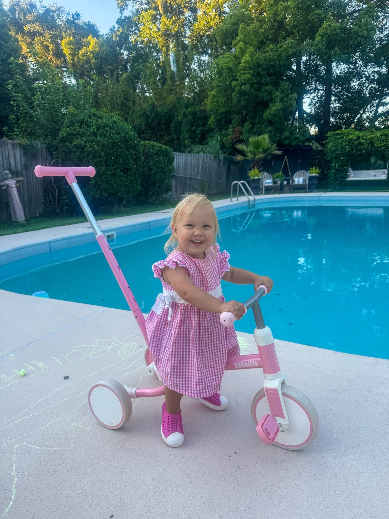 The toddler summer lineup 🎀 
PINK EDITION 🌸
• Walmart bike: $54
• Pink Native dupes: $10
• A-line Gingham dress: $32
Cute does not have to equal expensive 💕

#LTKKids #LTKSaleAlert #LTKBaby
