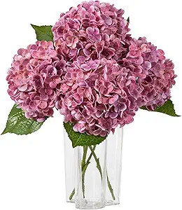 DuHouse 3Pcs Large Hydrangea Artificial Flowers,20 inch Latex Real Touch Hydrangeas with Long Ste... | Amazon (US)