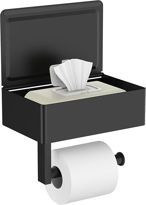 FORIOUS Toilet Paper Holder with Shelf, Sanitary Napkin Receptacle Tampon Holder, Wall Mount Toil... | Amazon (US)