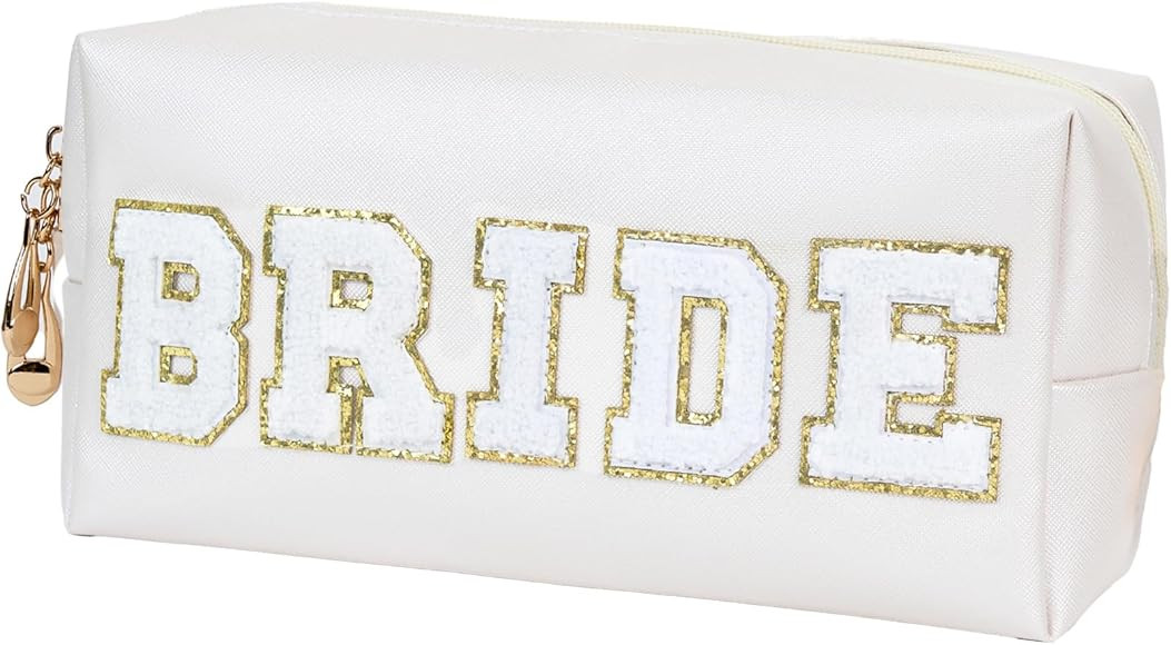 Burskit Makeup Bag BRIDE Gifts Travel Organizer Bag Varsity Letter Cosmetic Toiletry Bag Letter P... | Amazon (US)
