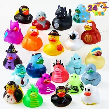 JOYIN 24 PCS Halloween Rubber Ducks, Halloween Style Design Ducks Toys for Kids Trick or Treat Su... | Amazon (US)
