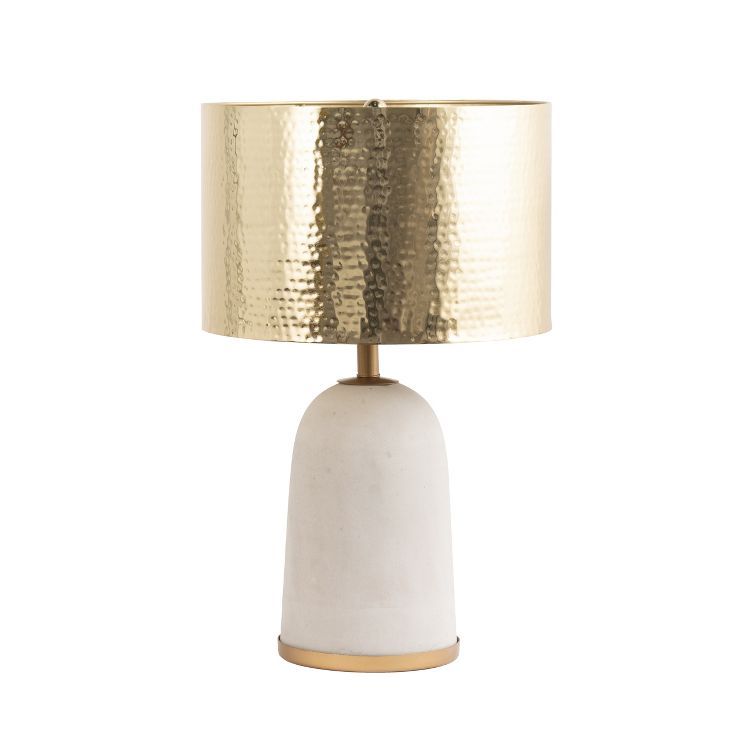 nuLOOM Monroe Concrete & Iron 25" Table Lamp Lighting - Brass 25" H x 14" W x 14" D | Target