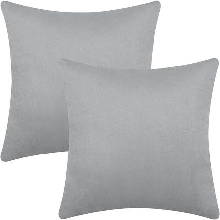 BLEUM CADE 2Pcs Light Grey Velvet Decorative Pillow Covers Modern Solid Color Throw Pillow Covers fo | Walmart (US)