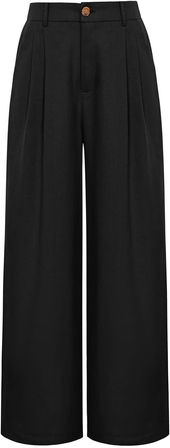 GRACE KARIN Wide Leg Pants for Women Cotton Linen Business Casual Long Trousers Palazzo Pants wit... | Amazon (US)