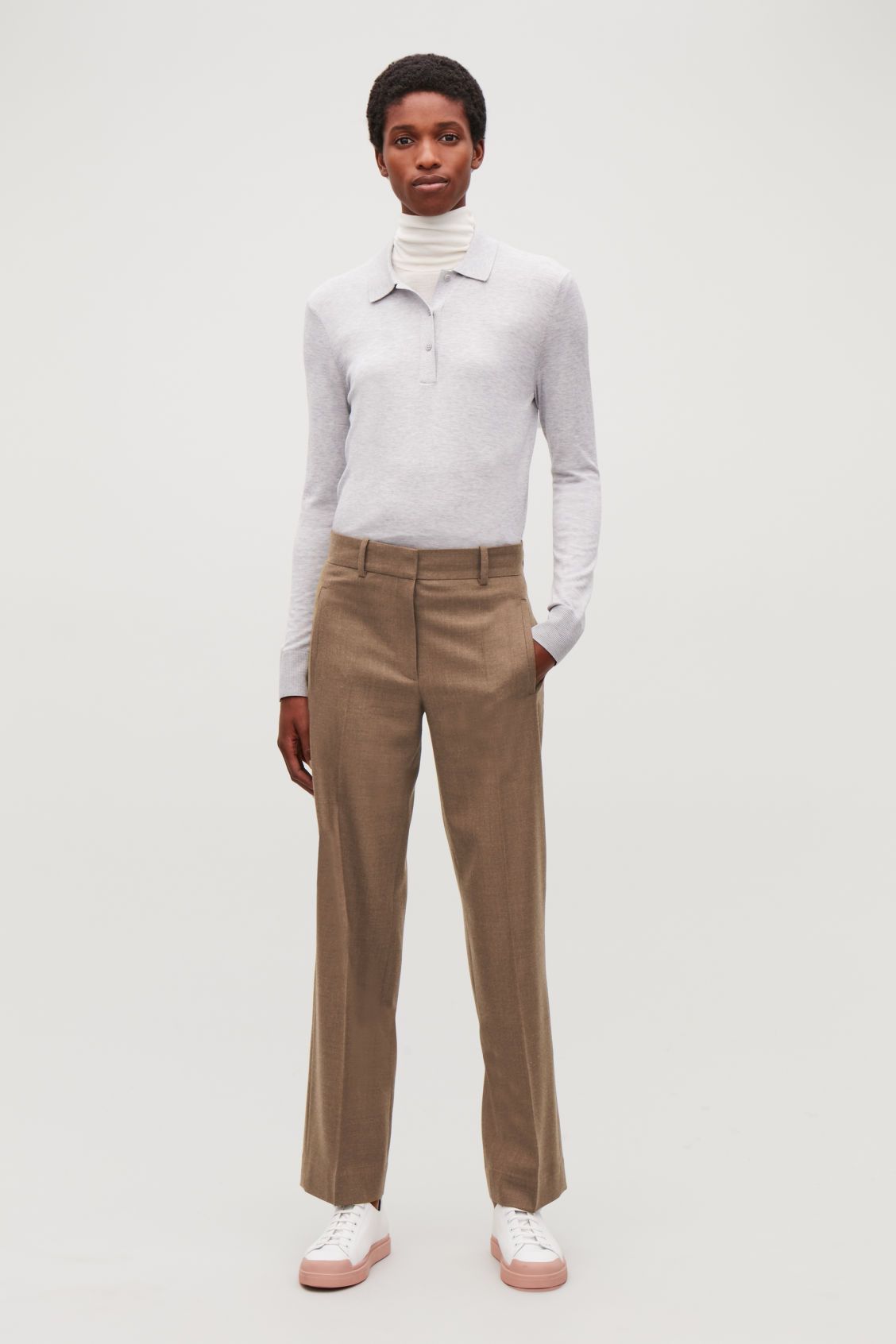 WOOL STRAIGHT-LEG TROUSERS | COS (US)
