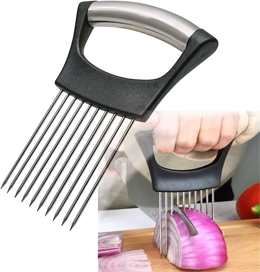 Stainless Steel Onion Holder for Slicing,Onion Slicer Holder,Onion Cutter for Slicing of Onions,T... | Amazon (US)