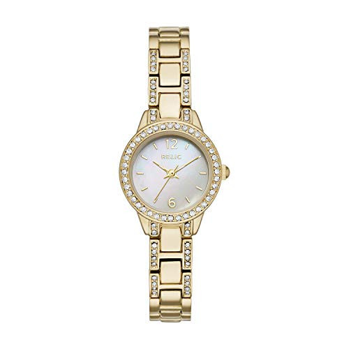 Relic by Fossil Women's Tenley Three-Hand Gold Alloy Metal Bracelet Watch, Gold Watch Bracelet | Amazon (US)
