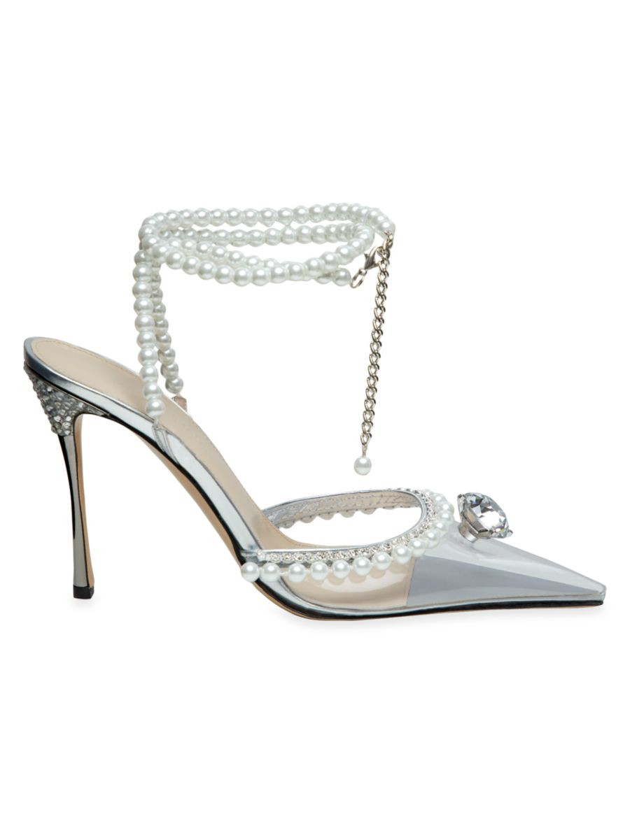 MACH & MACH Diamond Of Elizabeth PVC Embellished High-Heel Pumps | Saks Fifth Avenue