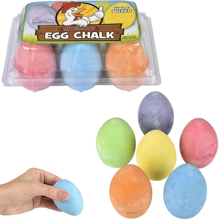 Easter Marbelized Egg Chalk, Sidewalk Chalk for Kids, Easter Basket Stuffers Gifts Fillers, Perfe... | Amazon (US)