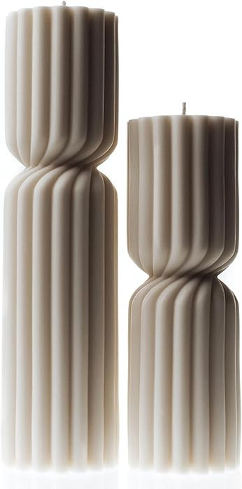 LAWA Spiral Spire Candle - Large Beautiful Handmade Pillar Scented Soy Wax Elegant Bubble Aesthet... | Amazon (US)