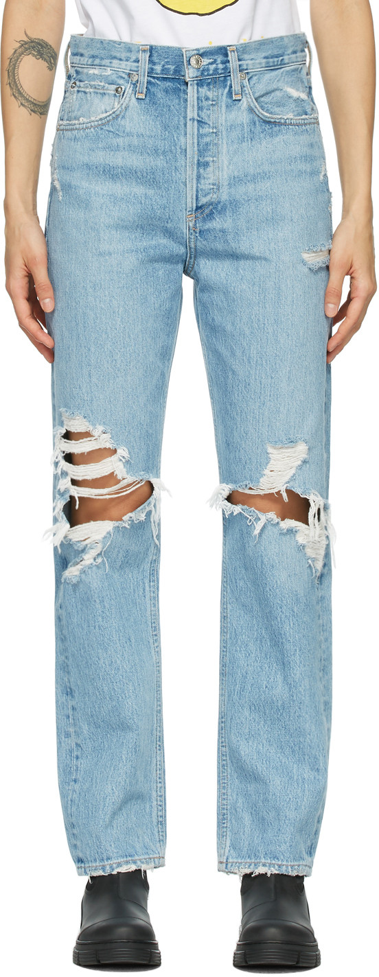 Blue 90s Mid-Rise Loose-Fit Jeans | SSENSE
