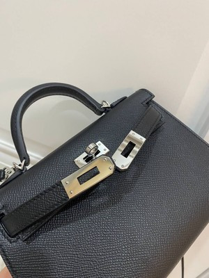 Hermes Mini Kelly 20 Epsom Black Noir Hardware Silver - Authentic Bag | eBay UK