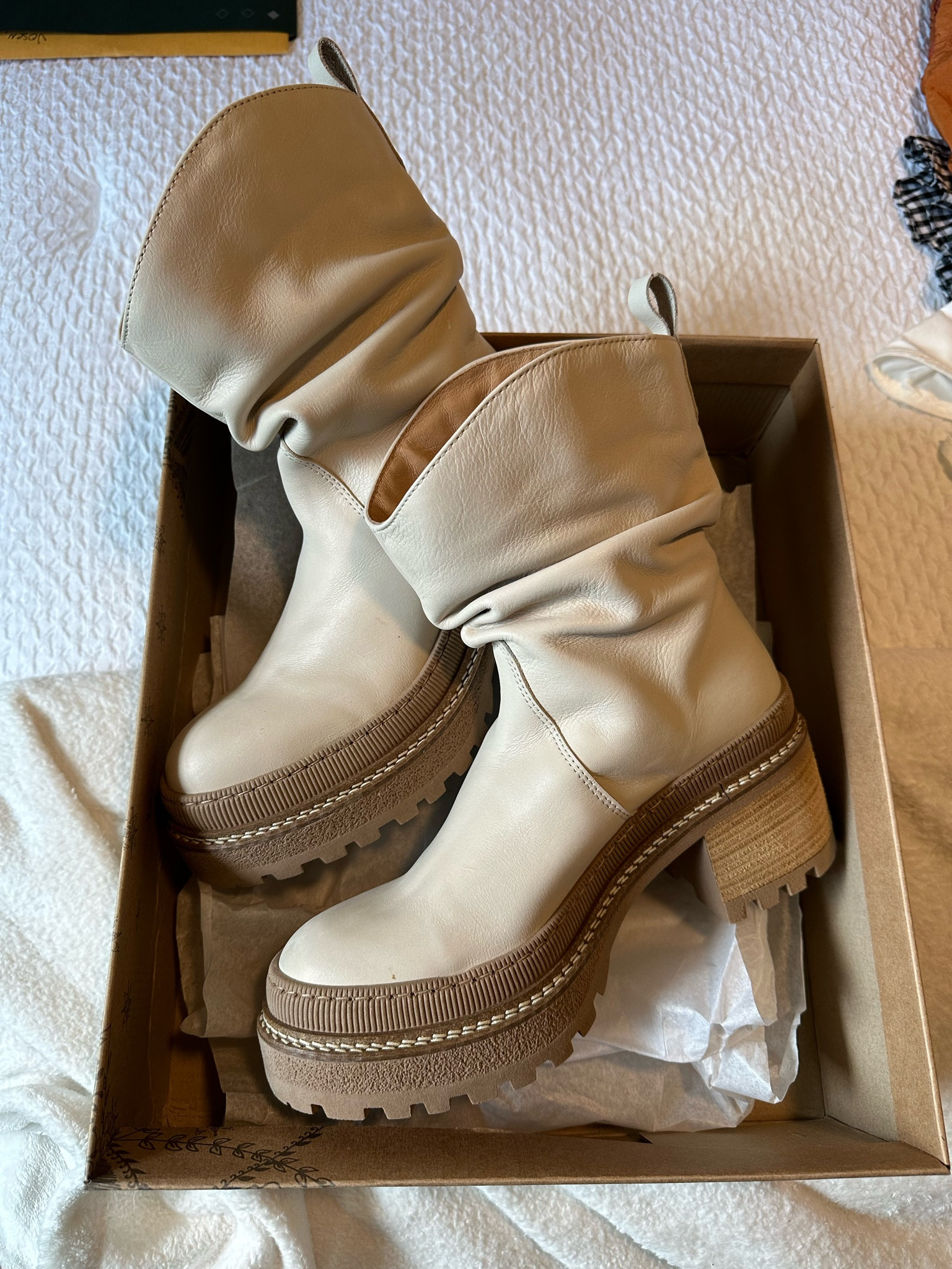 Mel slouch boots. Free people. Western style boots. Winter boots. Chunky boots. Cream boots. Fall fashion. Winter fashion  

#LTKU #LTKshoecrush #LTKSeasonal