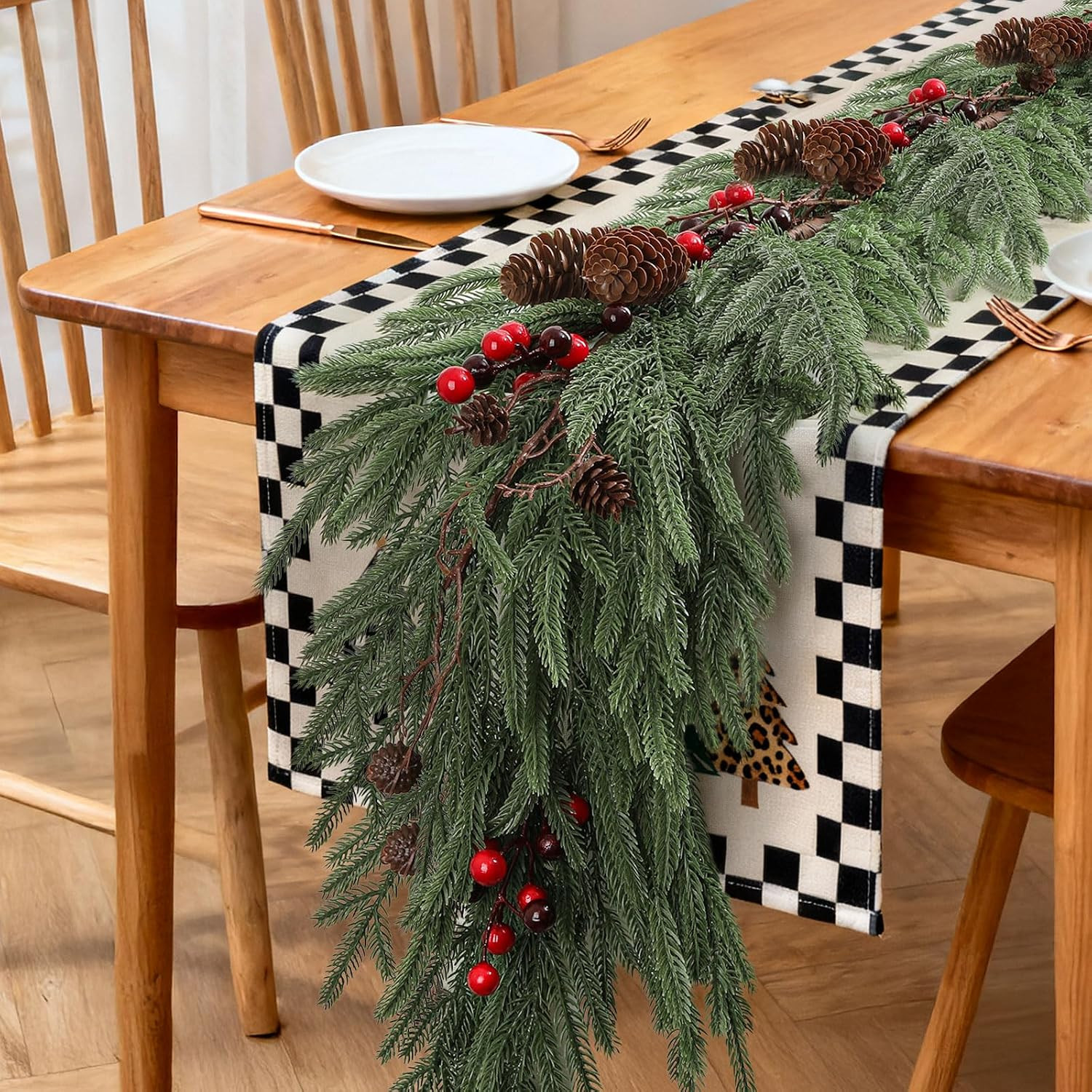 9FT Pre-Lit Norfolk Pine Garland, Artificial Christmas Garland for Mantel | Amazon (US)