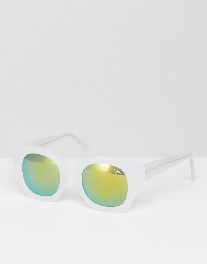 Quay Australia Venna Mirror Sunglasses - White | ASOS UK