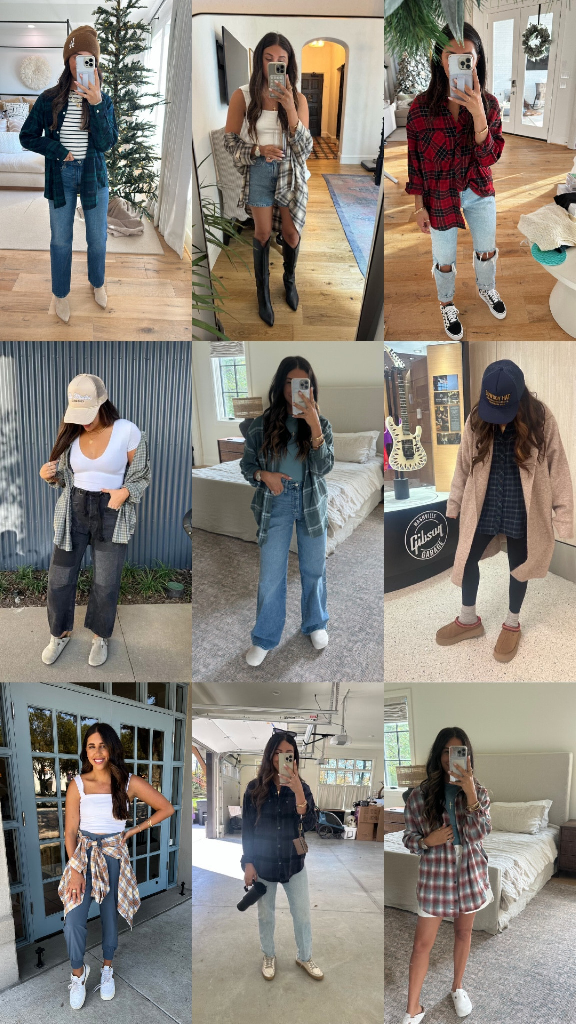 Inspo for styling flannels! I love grabbing mine and wearing so many different ways through fall. Some of these are old but linking what I can and similars!
