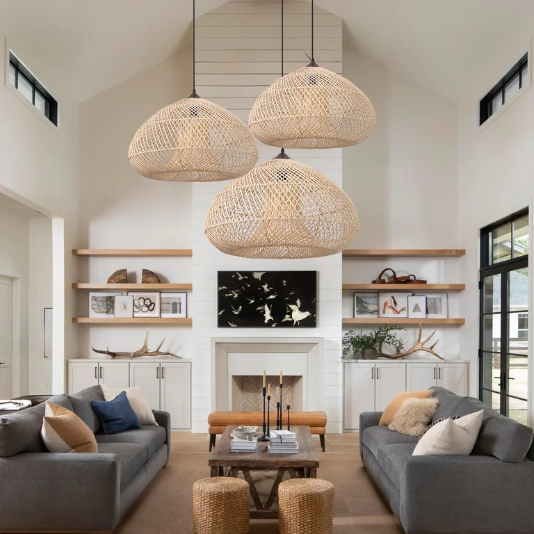 Arturesthome Rattan Pendant Light Rattan Chandelier Hand-Woven Boho Pendant Light Fixtures with S... | Walmart (US)