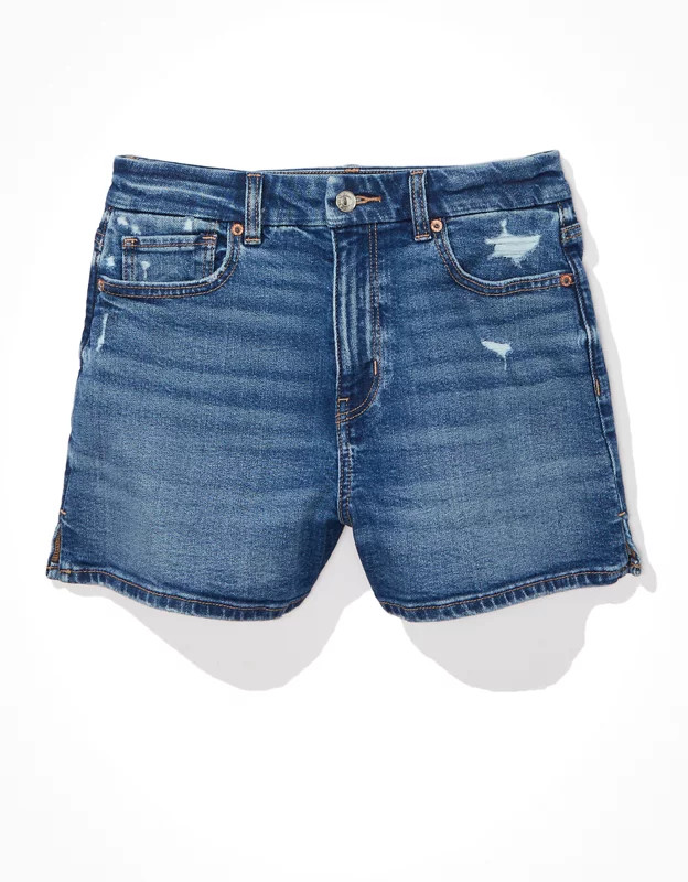 AE Stretch Curvy Denim Mom Shorts | American Eagle Outfitters (US & CA)