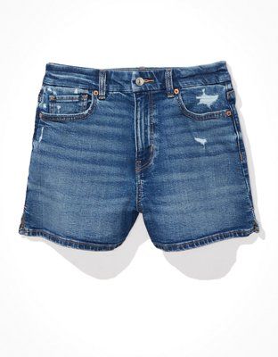 AE Stretch Curvy Denim Mom Shorts | American Eagle Outfitters (US & CA)