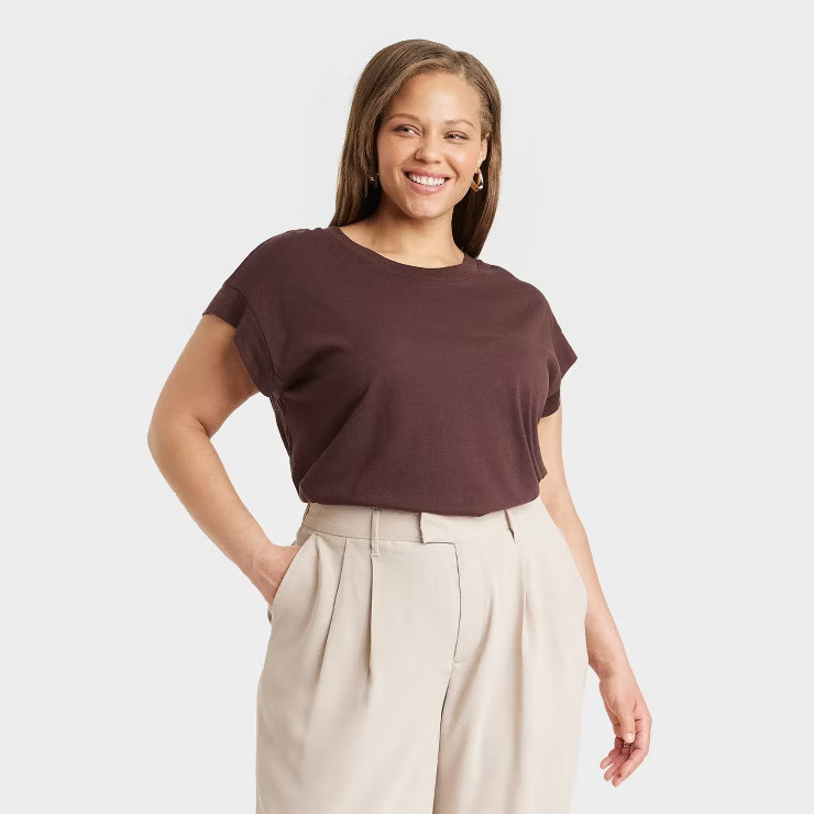 Women's Extended Shoulder T-Shirt - A New Day™ | Target