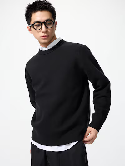 Unisex Washable Milano Ribbed Crew Neck Jumper | UNIQLO UK | UNIQLO (UK)
