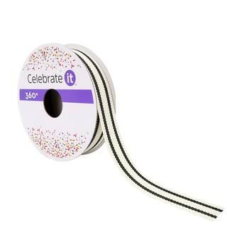 5/8" Grosgrain Black Ticking Stripe Ribbon by Celebrate It™ | Michaels Stores
