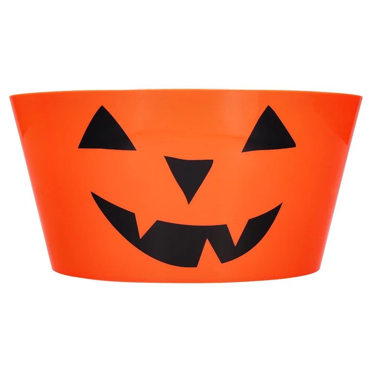 Large Plastic Jack-o'-Lantern Serving Bowl, Orange, 11", Halloween by Way To Celebrate | Walmart (US)