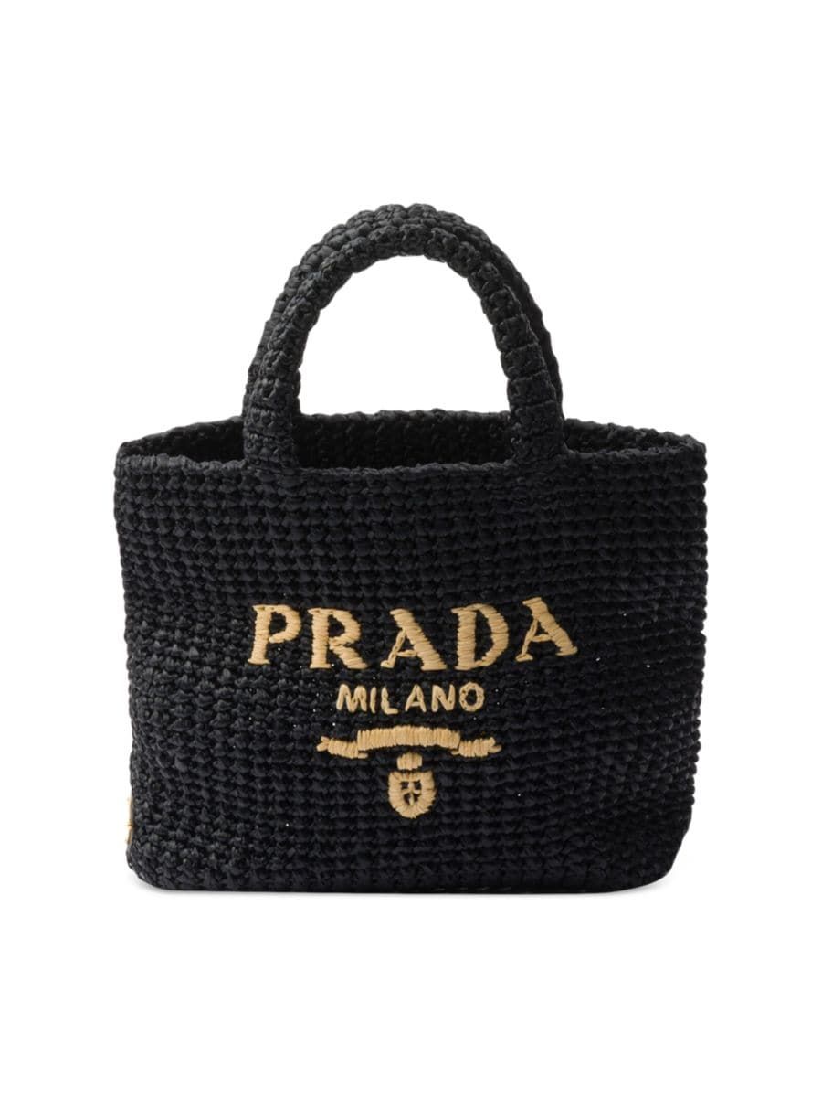 Shop Prada Small Crochet Tote Bag | Saks Fifth Avenue | Saks Fifth Avenue