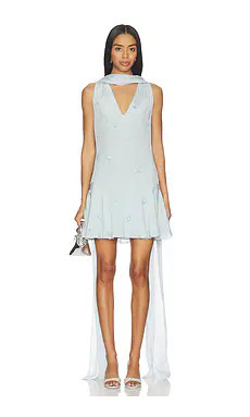 L'Academie by Marianna Brynn Embellished Mini Dress in Pale Blue from Revolve.com | Revolve Clothing (Global)