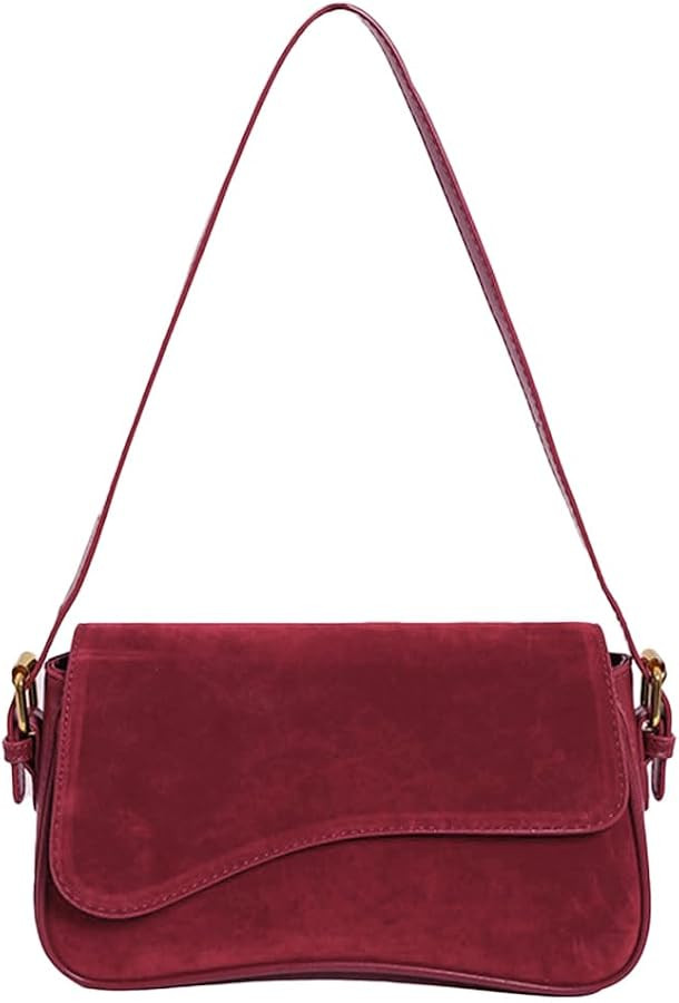 Women's Shoulder Bag Suede Handbag Underarm Purse Tote Bag Brown Suede Purse Y2K Crossbody Bag wi... | Amazon (US)