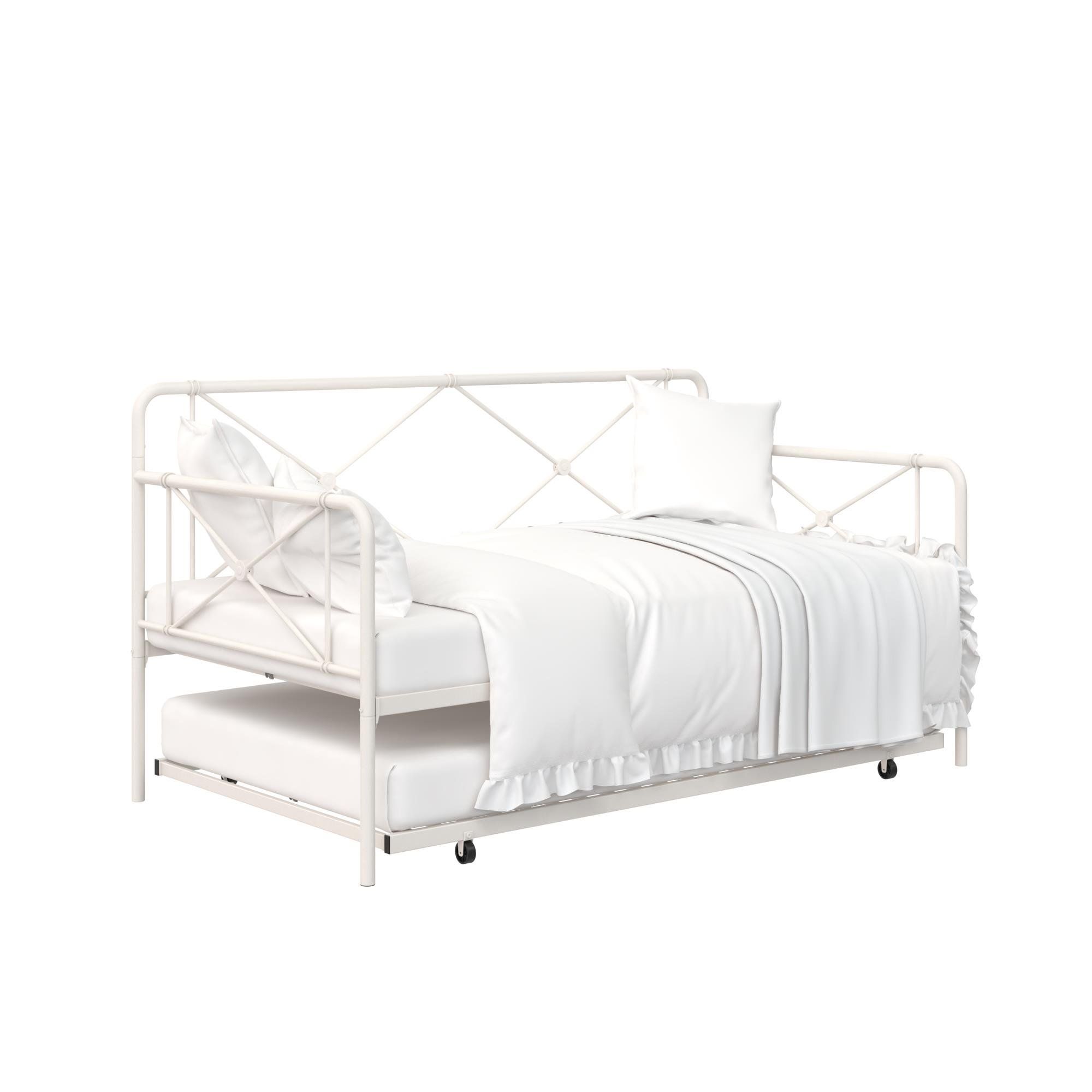 RealRooms Ally Metal Farmhouse Daybed with Trundle, Twin, White - Walmart.com | Walmart (US)