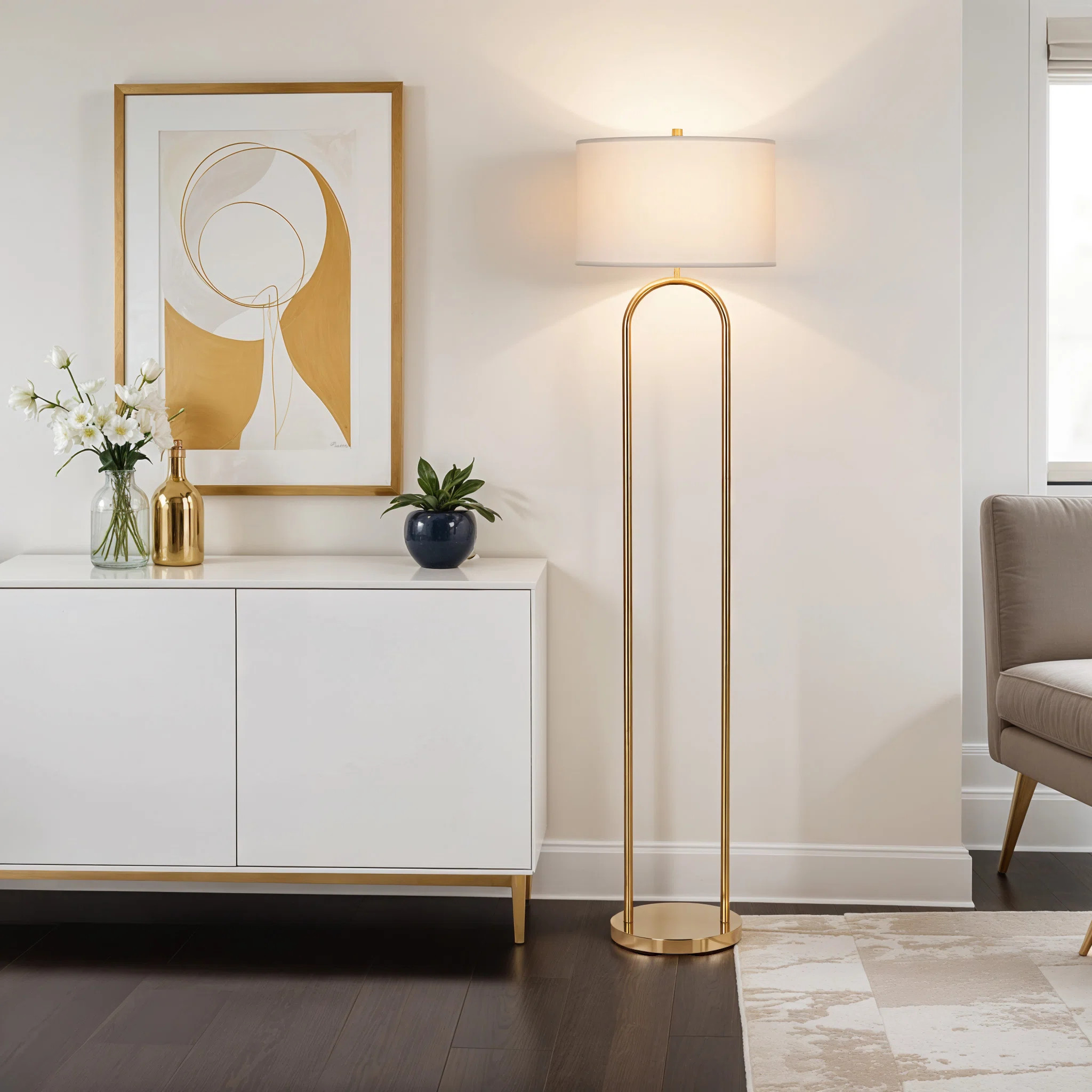 Isla Floor Lamp - Brushed Gold | Wayfair North America